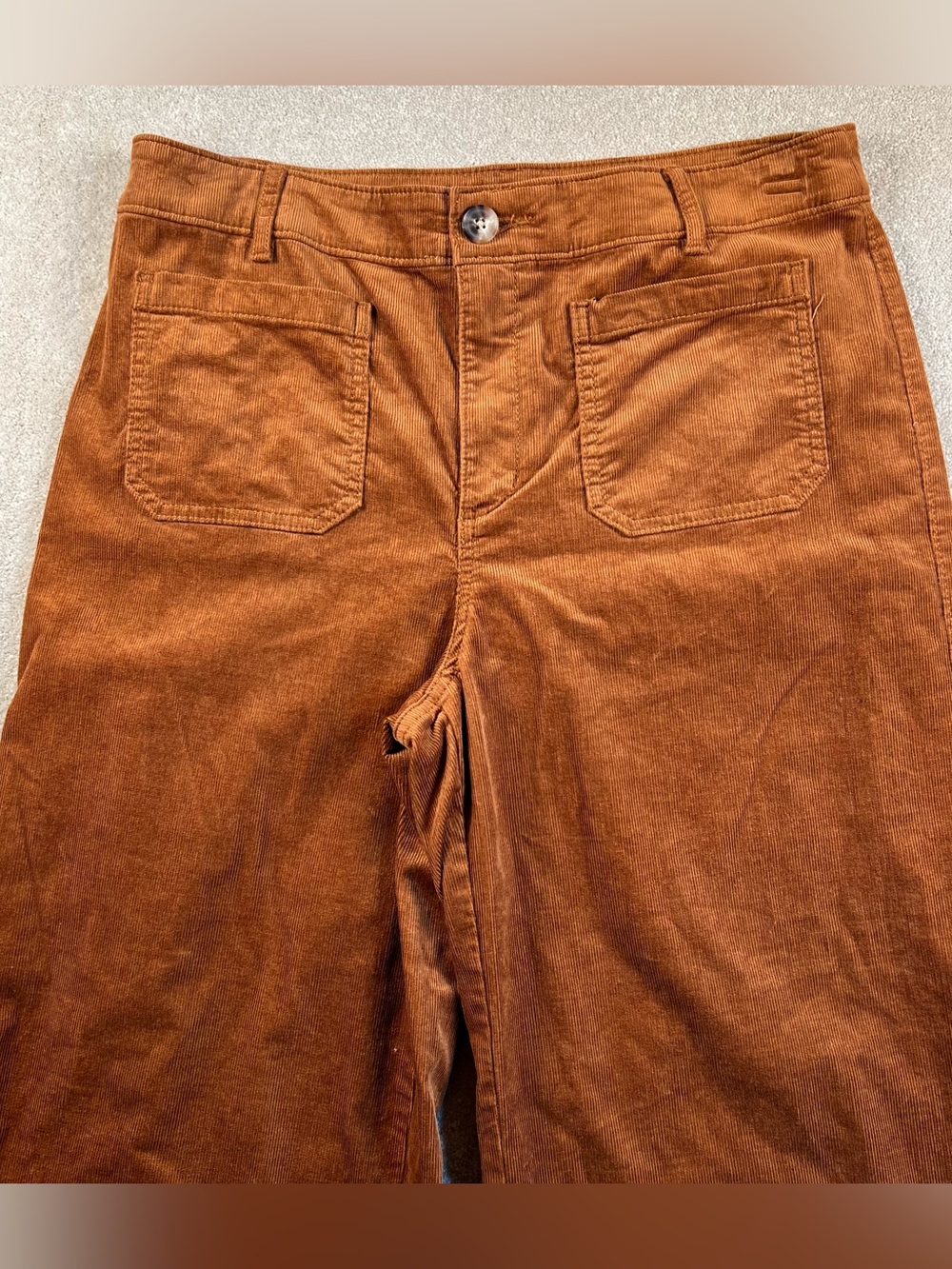 Loft The Palmer Wide Leg Corduroy Pants Patch Pocket Front Brown Women's 10 - Picture 4 of 10